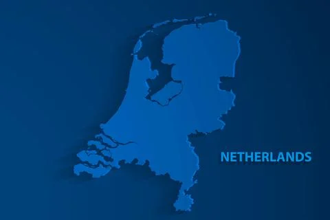 Blue Netherlands map background, vector Stock Illustration