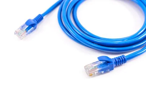 Blue network cable Foto stock