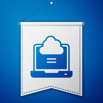 Blue Network cloud connection icon isolated on blue background. Social Illustrazione stock