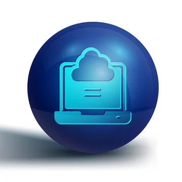 Blue Network cloud connection icon isolated on white background. Social イラスト素材