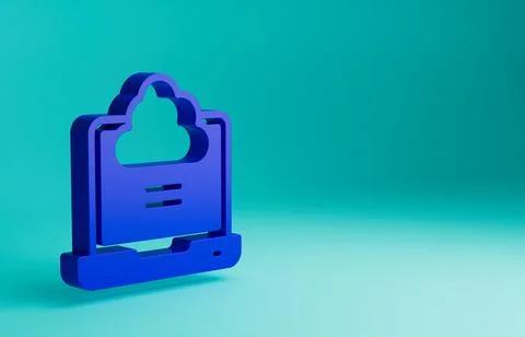 Blue Network cloud connection icon isolated on blue background. Social Stock Illustration