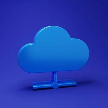 Blue Network cloud connection icon isolated on blue background. Social tech.. Stock Photos