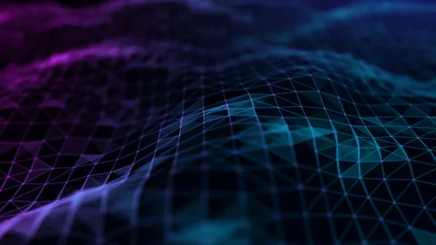 Blue network connection animation concept. Seamless loop technology wave. Blue Stock Footage 151033352