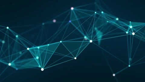 Blue network connection structure. Digital background with dots and lines. Stock Footage 275845958