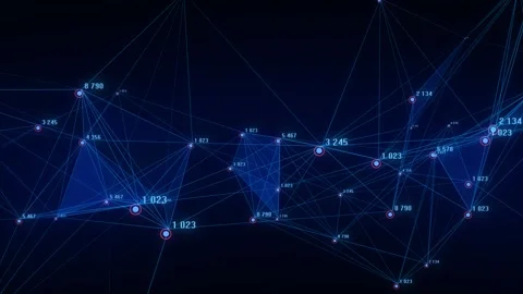 Blue network connection structure. Stream of binary code. Stock Footage 275863092