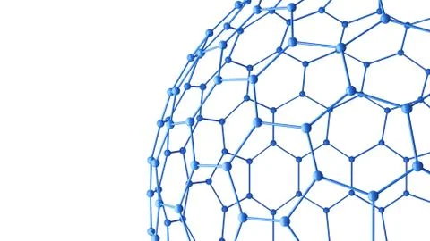 Blue network connections with points and lines on white background in technol Stock Illustration