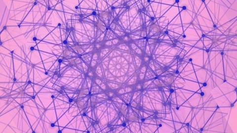 Blue network grid abstract connection animation of a with connected nodes and li Vidéo 330529701