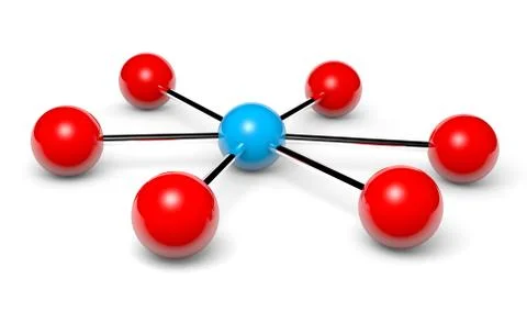 Blue network hotspot and red nodes connected イラスト素材