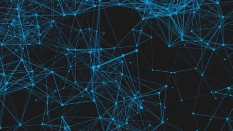 Blue network lines and dots technology background Stock Footage 83138359