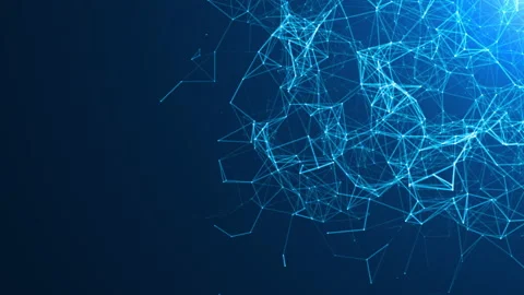 Blue Network Lines And Dots Technology Background Stock-Footage 209147371