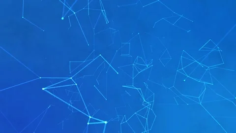 Blue Network of Lines and Nodes on a Gradient Background Stock Footage 328082944