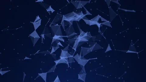 Blue network plexus shape. Smooth DOF animation rendered Stock Footage 107965548