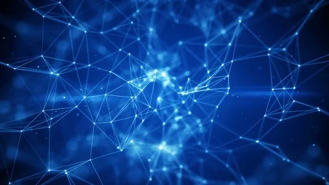 Blue network shape seamles loop animation with DOF 4k (4096x2304) Stock Footage 81636185