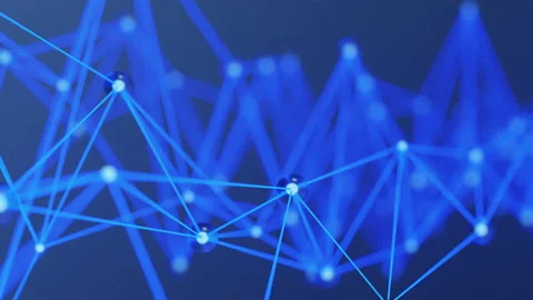 Blue Neural Network Abstraction with dot Vídeos de archivo 200985829