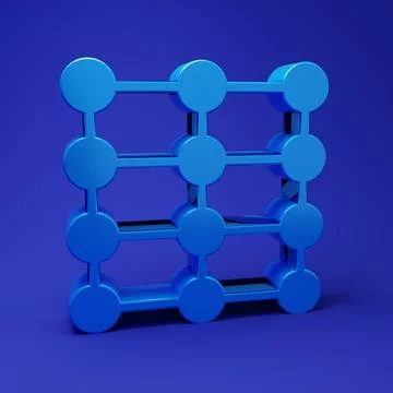 Blue Neural network icon isolated on blue background. Artificial intelligen.. Stock Illustration