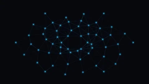 Blue Neural Network Plexus Connection Seamless Loop Stock Footage 341834527