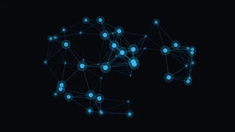 Blue Neural Network Plexus Web Loop Stock Footage 341834526