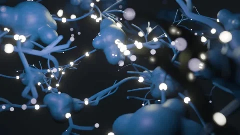 Blue neuron network brain medical bg Stock Footage 338351518