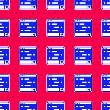 Blue New chat messages notification on laptop icon isolated seamless pattern on Stock Illustration