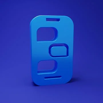 Blue New chat messages notification on phone icon isolated on blue backgrou.. Stock Illustration