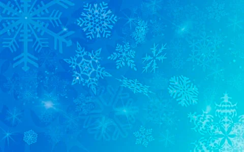 Blue new year background with white snowflakes Illustrazione stock