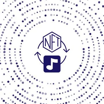 Blue NFT Digital crypto art icon isolated on white background. Non fungible Illustrazione stock