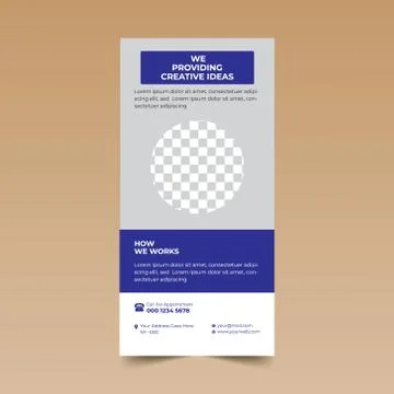 Blue Nice Rack Card Design Template Stock Illustration