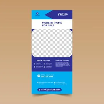 Blue Nice Rack Card Design Template Stock Illustration