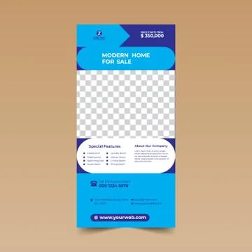 Blue Nice Rack Card Design Template Stock Illustration