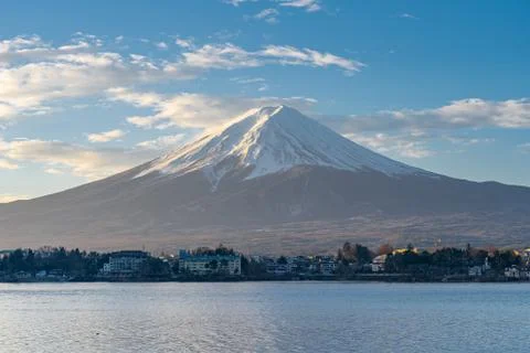 Blue nice sky with view of Mount Fuji in Japan Fotos de archivo