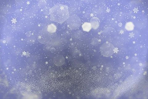 Blue nice sparkling abstract background glitter lights and falling snow flakes Illustrazione stock