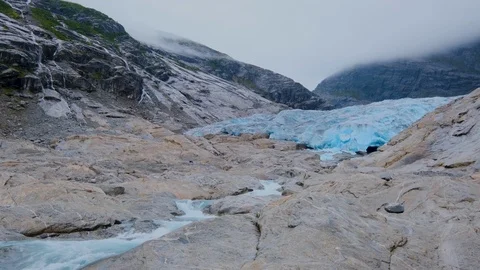 Blue Nigardsbreen Glacier is Part of Jostedalsbreen Glacier - the Largest in  Stockbeeldmateriaal 115633402