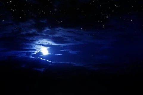 Blue night sky Stock Photos