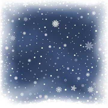 Blue night snow background Stock Illustration