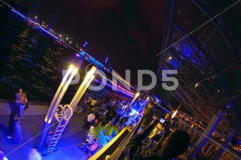 Blue Nights maritime event Hamburg harbor night shot impressions archival 2010 Stock Photos