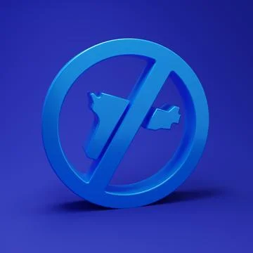 Blue No war icon isolated on blue background. The peace symbol. Minimalism .. Stock Illustration