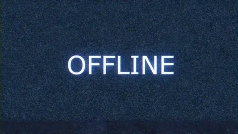 Blue noise offline text visual heavy digital grain, VHS style distortion, center Stock Footage 340555645