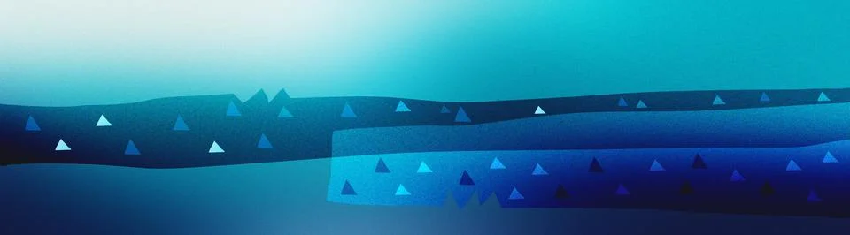 Blue noisy texture with modern forms on it Stock Illustration