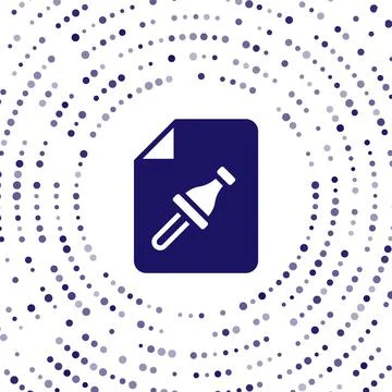 Blue Note paper with pinned pushbutton icon isolated on white background. Memo Illustration