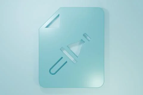 Blue Note paper with pinned pushbutton icon isolated on blue background. Me.. Stock Illustration