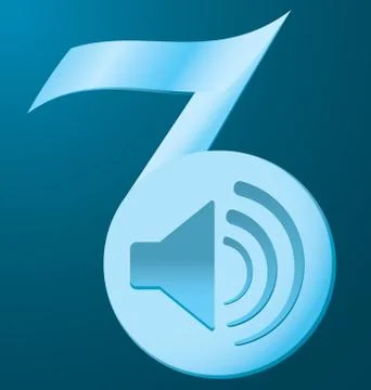 Blue note on the speaker on a blue background Stock Illustration