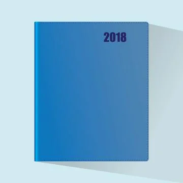 Blue notebook for 2018 Stock Illustration