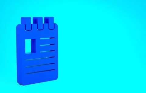 Blue Notebook icon isolated on blue background. Spiral notepad icon. School n 스톡 일러스트