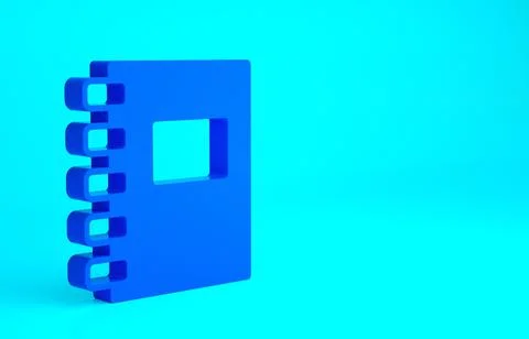 Blue Notebook icon isolated on blue background. Spiral notepad icon. School n Illustrazione stock