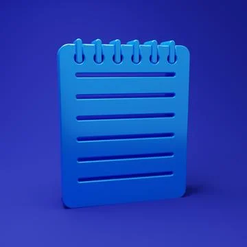 Blue Notebook icon isolated on blue background. Spiral notepad icon. Writin.. 스톡 일러스트
