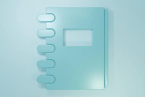 Blue Notebook icon isolated on blue background. Spiral notepad icon. School.. Stock Illustration