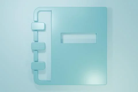 Blue Notebook icon isolated on blue background. Spiral notepad icon. School.. Stock Illustration