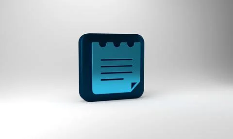 Blue Notebook icon isolated on grey background. Spiral notepad icon. School 스톡 일러스트