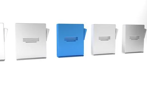 Blue Notebook icon isolated on white background. Spiral notepad icon. Schoo.. Stock Illustration