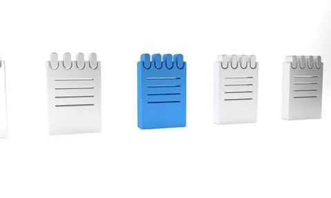 Blue Notebook icon isolated on white background. Spiral notepad icon. Schoo.. 스톡 일러스트